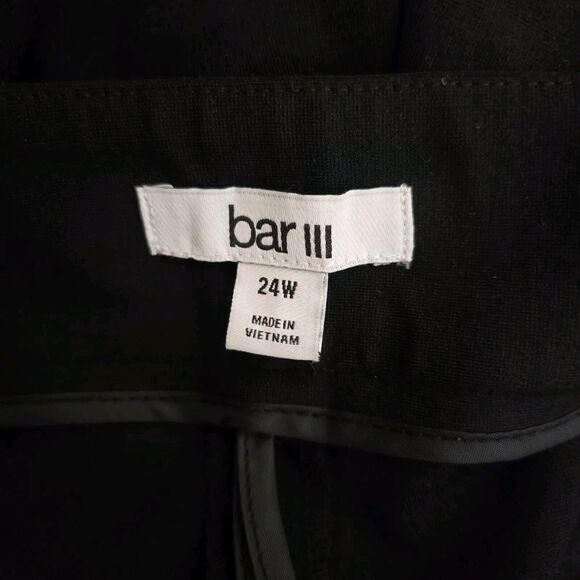 Bar III Ponte Knit Pants Women Plus Size 24W Black Stretch 46X27 Straight Leg - Picture 7 of 13